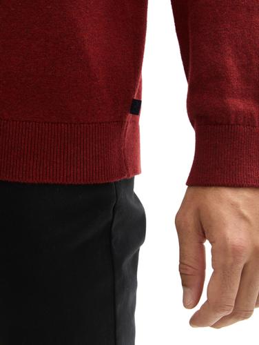 Strickpullover mit recyceltem Kaschmir XXL Regular Fit - Burgundy Dark Red Melange