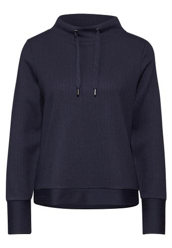 Shirt mit Streifenstruktur Blau 40
