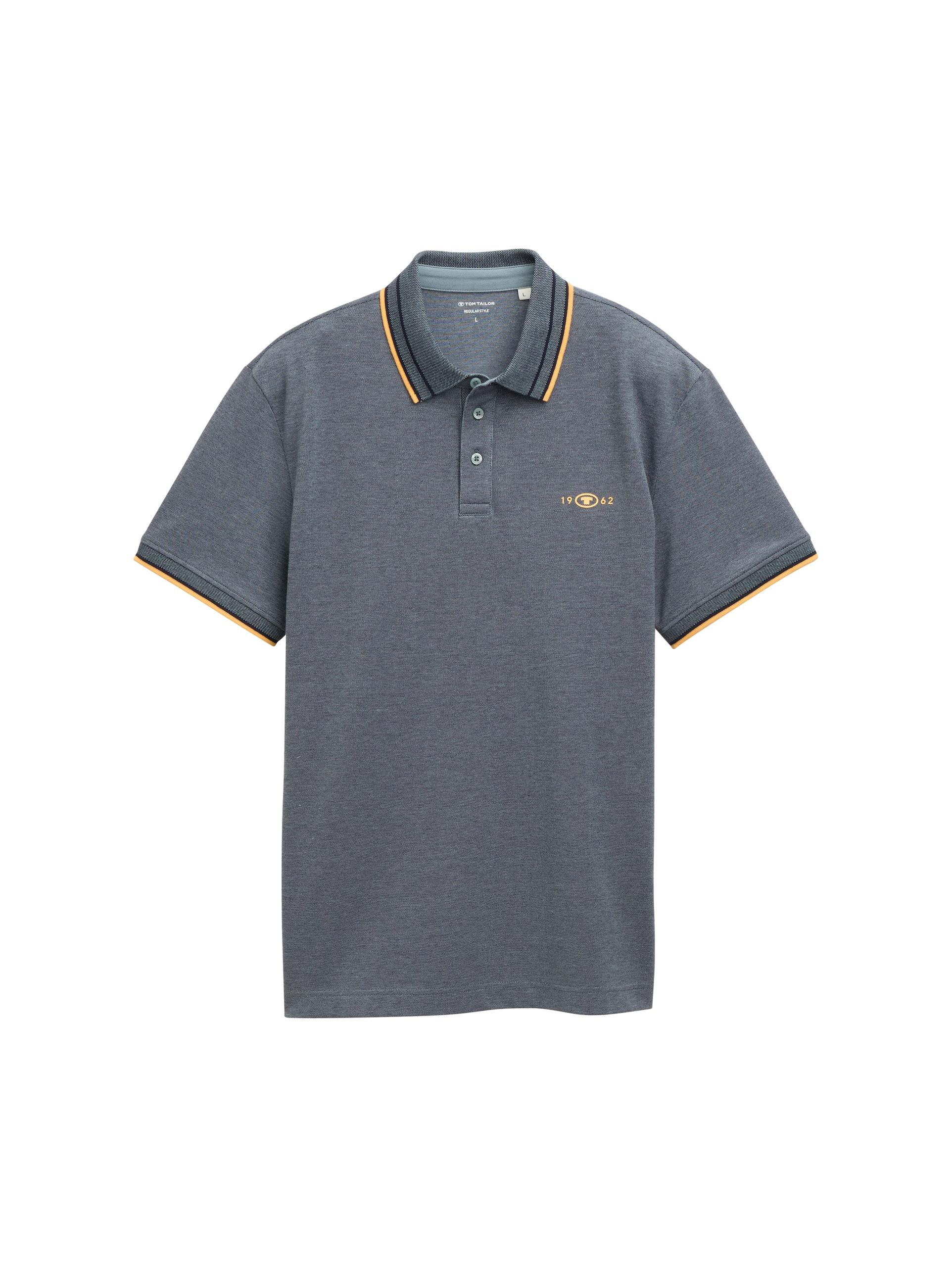 Piqué Poloshirt mit Stretch L Regular Fit - Navy Grey Mint Twotone