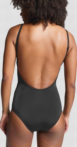 PUMA Damen Badeanzug SWIM WOMEN V-NECK CROSSBACK SW M in Schwarz