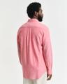 Regular Fit Baumwoll Leinen Hemd Rot, Rosa XXL