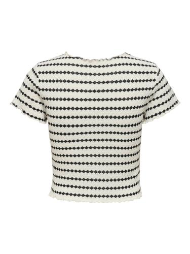 ONLEVA STRIPE S/S TOP CS JRS XS Normal geschnitten - Cloud Dancer