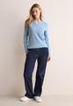 Shirt mit Rippstruktur L - Light Blue Melange