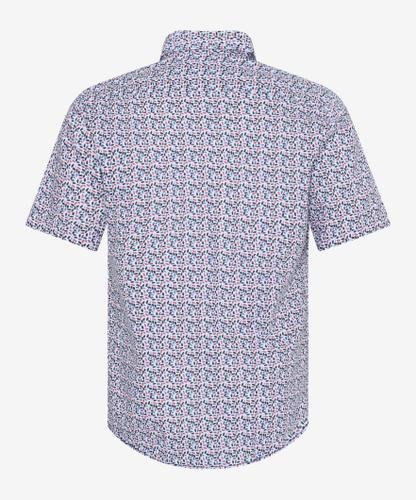 Style Dan XXL Herrenhemd, Halbarm, Button Down-Kragen, Durchgehende Knopfleiste, Modern Fit, Leicht taillierte Silhouette - Coral