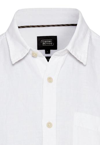 Langarm-Leinenhemd mit Soft-Wash-Veredelung Weiß L