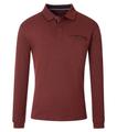 Polo-Shirt Langarm gestreift - Rot / 3XL