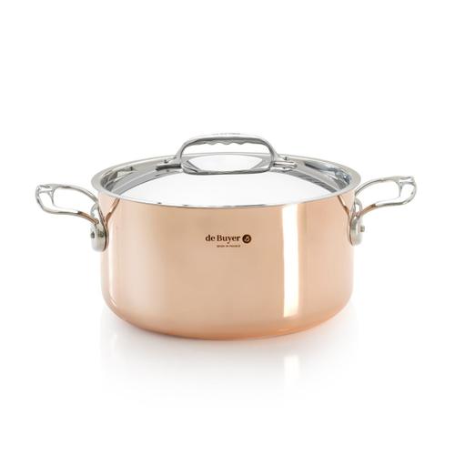 de Buyer Prima Matera massive Kupfer Kochtopf  20cm mit Edelstahl Deckel und Griffen - Default Title