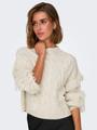 ONLHOLLY LS SHORT CABLE HIGH NECK RP KNT M Verkürzt - Birch