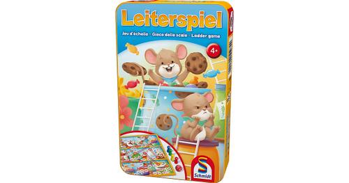 Mitbringspiel Leiterspiel, Reisespiel in der Metalldose