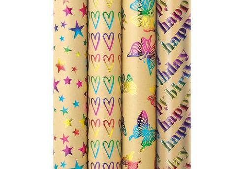 Geschenkpapier Röllchen Premium Rainbow