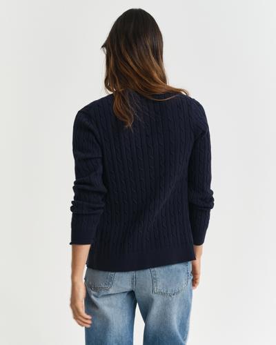 Strickjacke aus Stretch-Baumwolle mit Zopfmuster M - Evening Blue