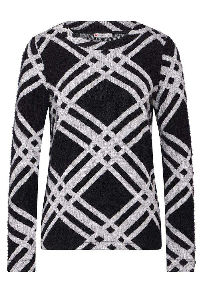 Flauschiges Langarmshirt Schwarz 40