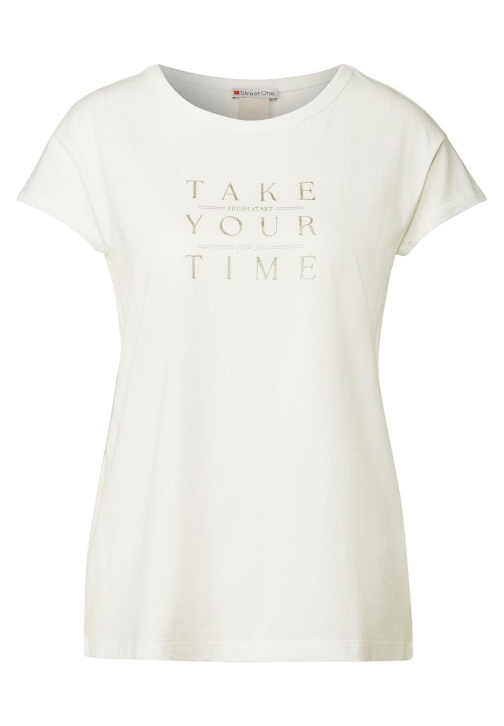 Shirt mit Wording Weiß 38