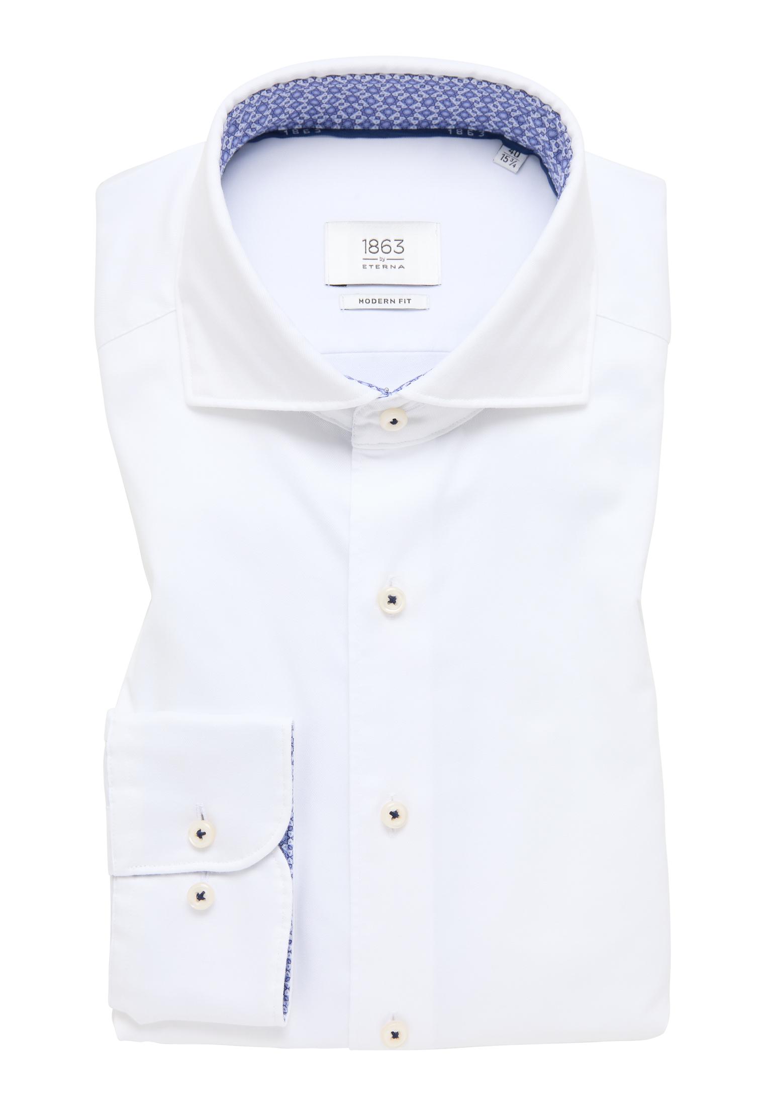 Soft Luxury Shirt Twill Langarm 44/Langarm - 65cm MODERN FIT - Off-white