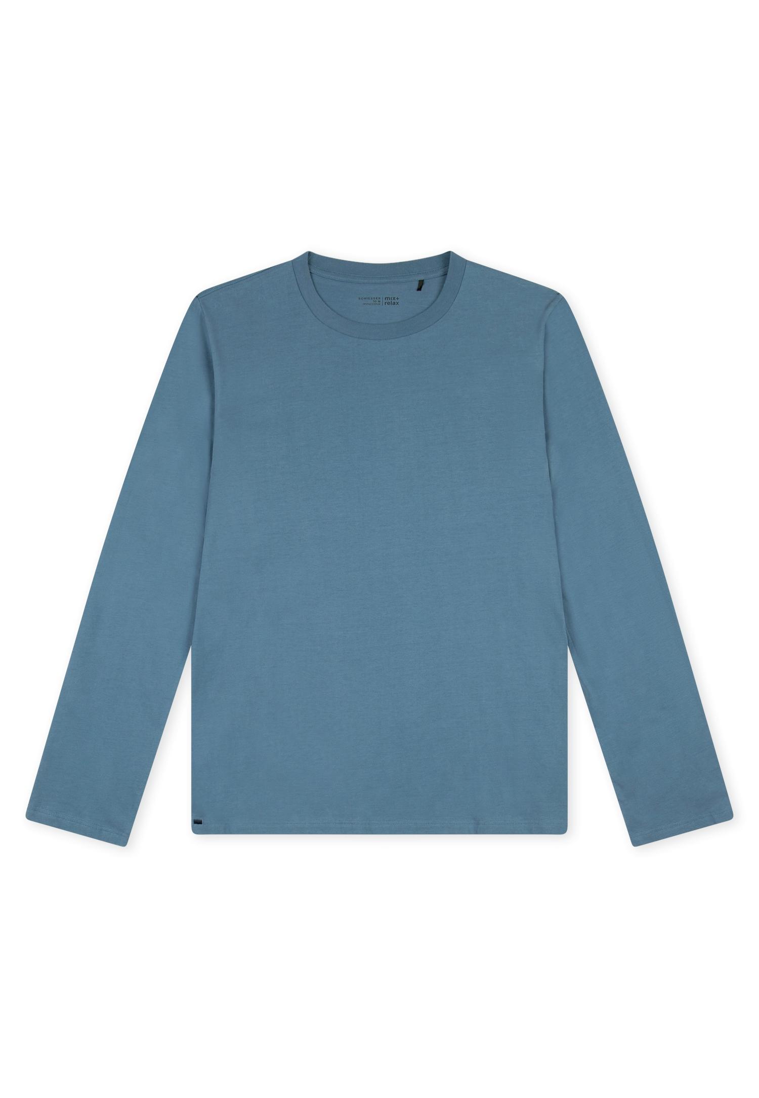 Langarmshirt Rundhals 50 - Atlantikblau