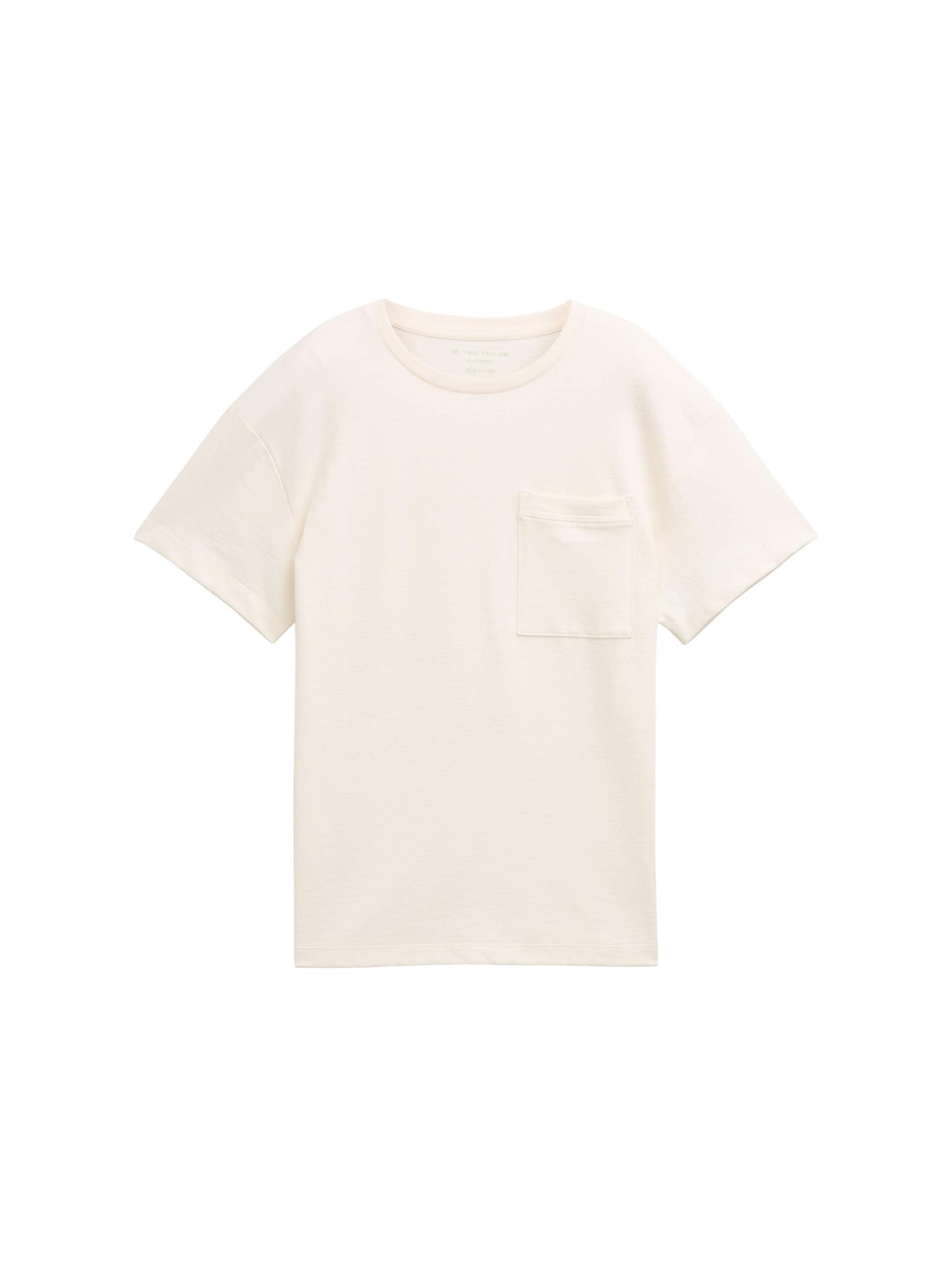 Oversize T-Shirt mit Brusttasche 152 Oversized Fit - Wool White