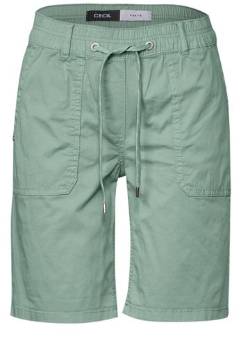 Twill Shorts im Washed-Look L - Matcha Green