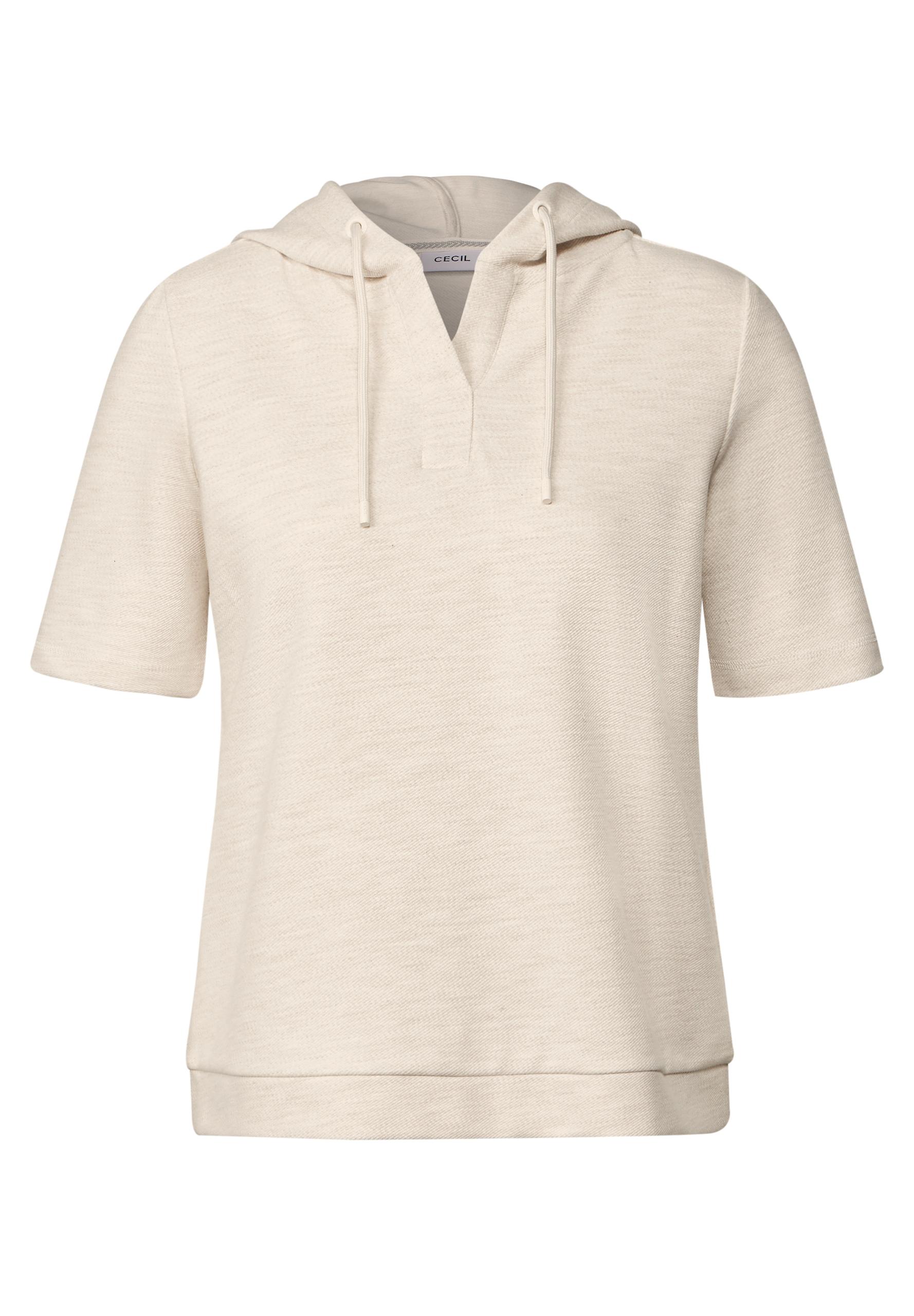 Kurzarm Hoodie L - Pearl Beige Melange