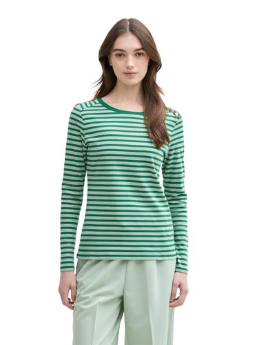 Langarmshirt mit Streifenmuster XL Regular Fit - Tonal Green Stripe