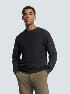 Pullover Crewneck Garment Dyed + Stone Washed Schwarz S
