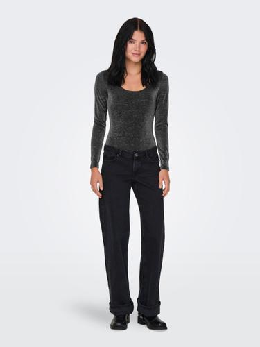 ONLAMERA L/S GLITTER BODY JRS XS - Black