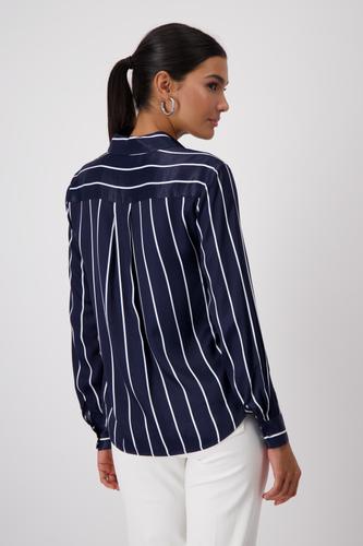 Satinbluse mit Streifen 36 - Deep Ocean Gemustert