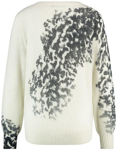 Pullover mit partiellem Druck 44 Lässige Passform - Schwarz Gemustert