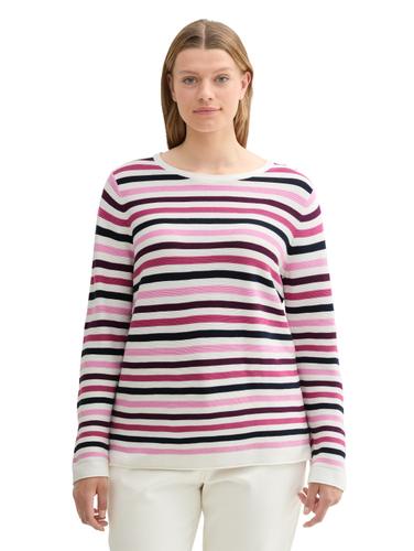 Plus Size - Strickpullover aus Bio-Baumwolle 46 Regular Fit - Berry Knit Stripe Design
