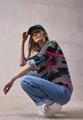 Bedruckte Bluse XL - Deep Petrol