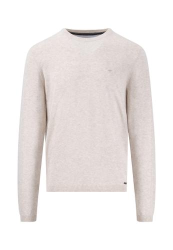 O-Neck, small structure M Casual Fit - New Offwhite