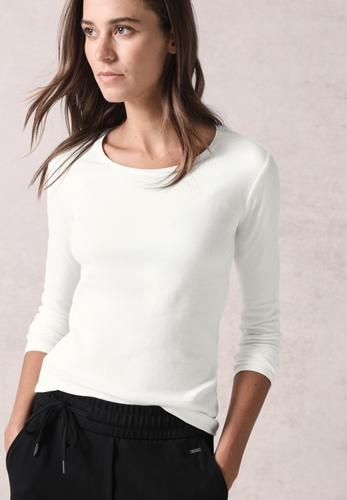 Shirt mit Rundhals L - Vanilla White