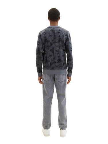 Sweatshirt mit Allover-Print XXXL Regular Fit - Navy Tonal Big Leaf Design