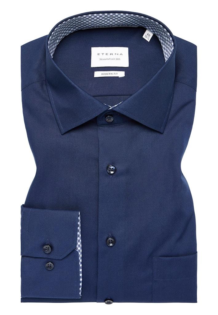 Original Shirt Popeline Langarm Blau 43/Langarm - 65cm