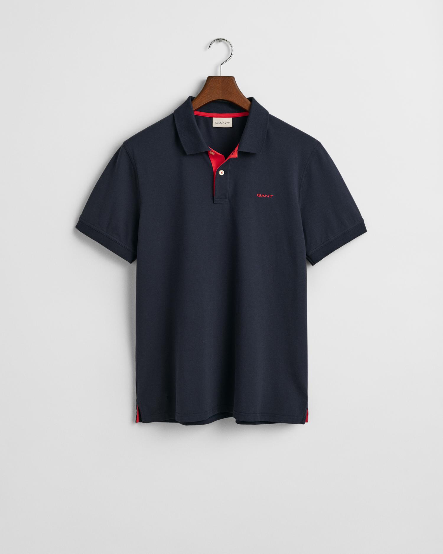 Kontrast Piqué Poloshirt XL - Evening Blue