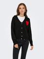 JDYVITTORIA L/S HEART CARDIGAN KNT S Knit Fit - Black
