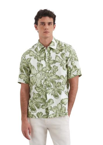 Kurzarm-Hemd regular XXL Regular Fit - Multi/ Oak Ash