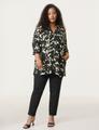 Longbluse aus Satin 50 Leger - Black Gemustert