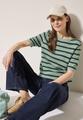 Gestreifter Strukturpullover XXL - Matcha Green