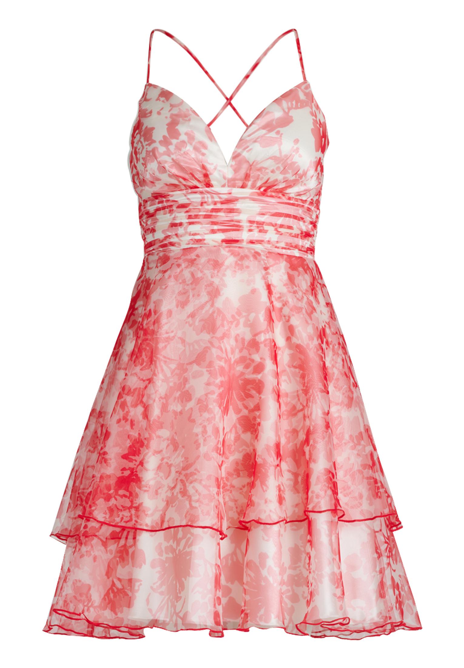 Cocktailkleid 34 Tailliert - Cream/red