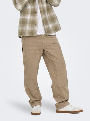 ONSFADE CARPENTER LOOSE CORD 0185 PANT 33/32 Locker geschnitten - Chinchilla