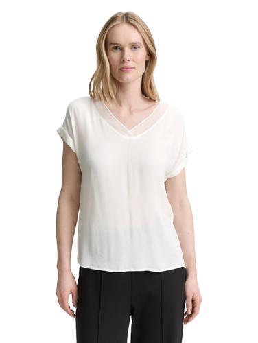 Loose Fit Bluse mit V-Ausschnitt 36 Loose Fit - Whisper White