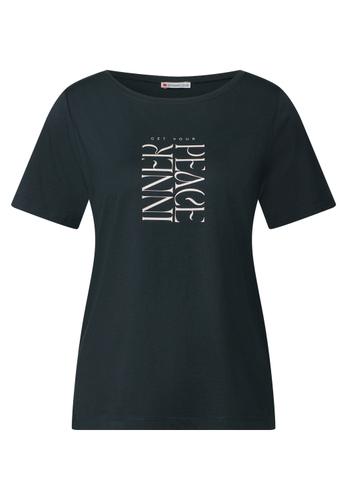 T-Shirt mit Wording Print Grün 44