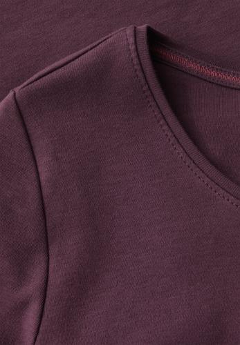T-Shirt in Unifarbe L - Mulberry Red