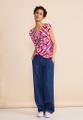 Jersey Top mit Print Rosa 36