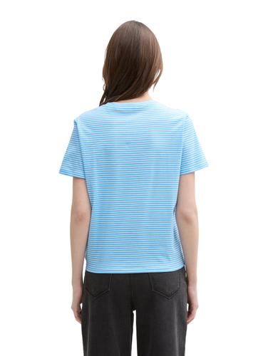 T-Shirt mit Knoten-Detail XL Regular Fit - Blue White Stripe