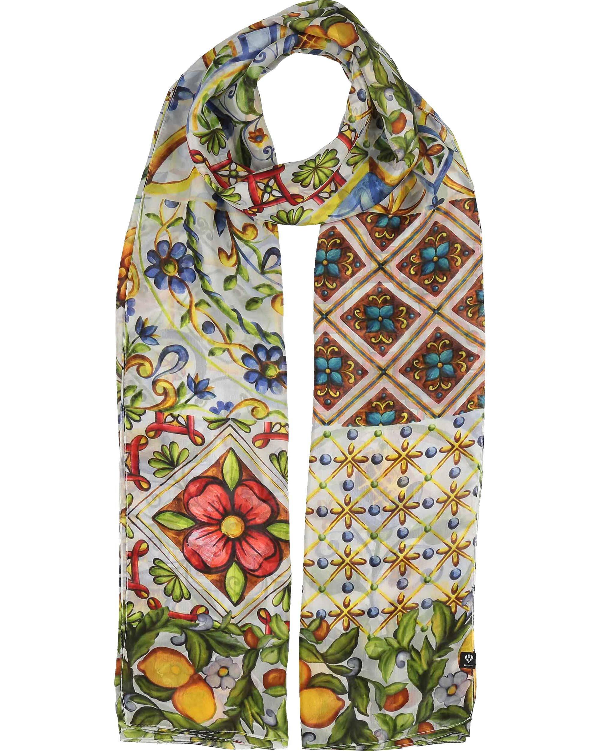 Stola XL-Seidenstola mit Mosaik-Design - vielseitig tragbar OS - True Blue
