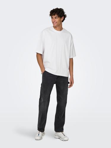 ONSMILLENIUM OVZ SS TEE NOOS L Locker geschnitten - Bright White