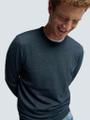 Pullover Crewneck 2 Coloured Melange Blau L