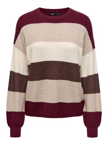 ONLATIA LIFE L/S STRIPE PULLOV KNT NOOS XL Normal geschnitten - Zinfandel