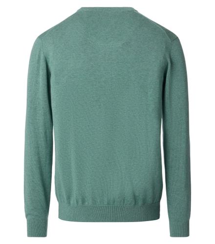 Pullover mit V-Ausschnitt uni 004430 - Grün / 3XL